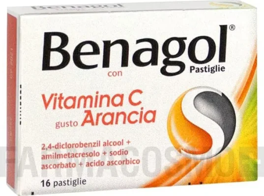 Benagol Pastiglie Vitamina C Gusto Arancia Antisettico Cavo Orale 16 Pastiglie (Copy)